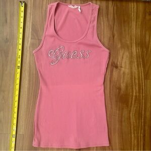 💕Guess Barbie Pink Embellished Racerback Tank Top